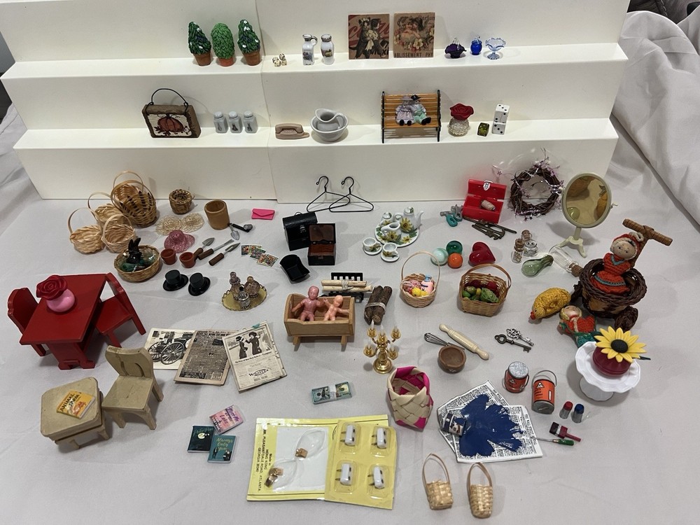 Huge Lot of Dollhouse Miniatures Accessories