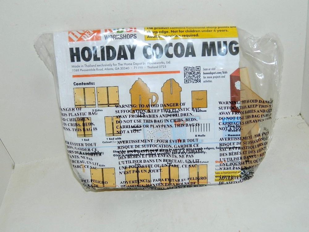 HOME DEPOT KIDS WORKSHOP KIT – HOLIDAY COCOA MUG - SEALED PACKAGE