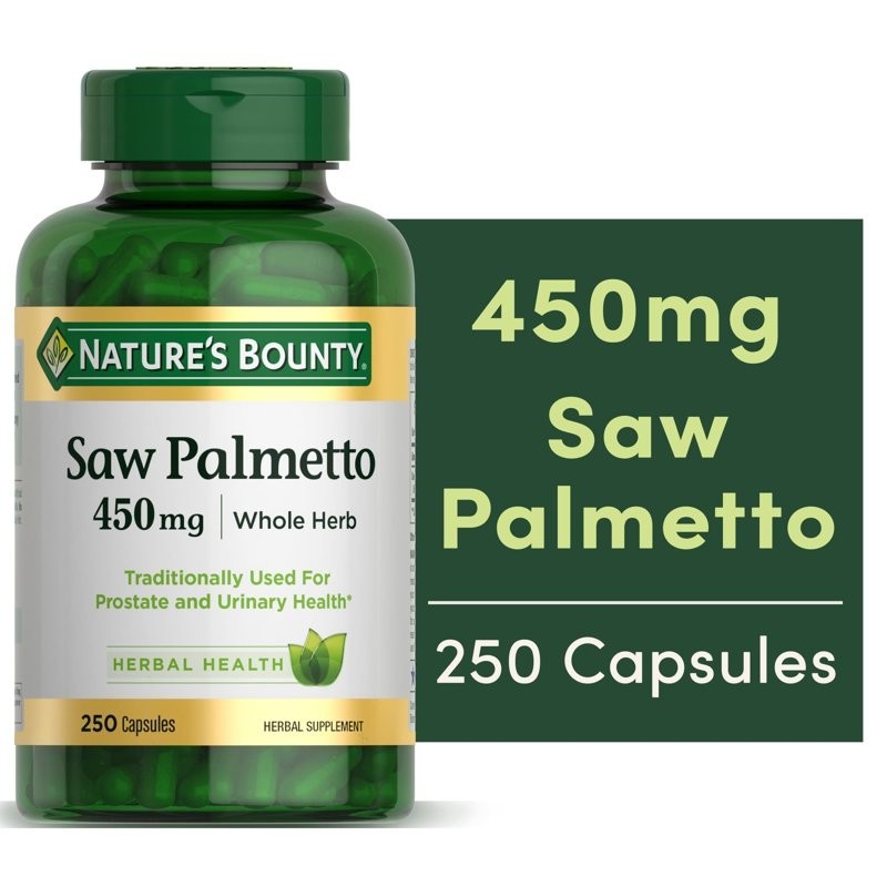 Nature's Bounty Saw Palmetto 450mg 250 Capsules Prostate & Urinary Health