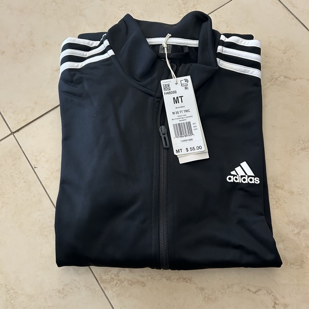 adidas men Essentials Warm-Up 3-Stripes Track Jacket Athletic Workout Casual