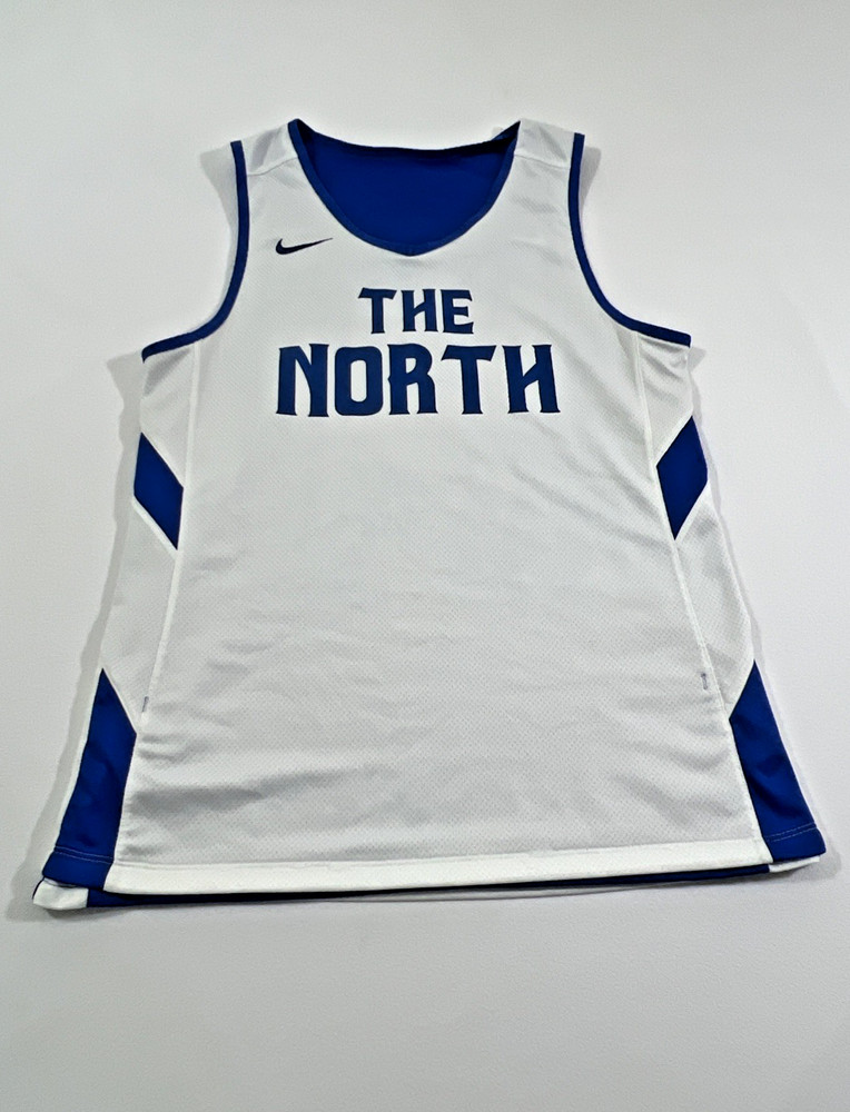 Nike Mens Size M The North Reversible Basketball Practice Jersey Blue White
