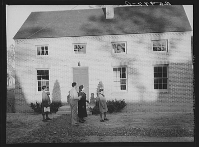 Photo:Newport News Virginia 1937 Homesteads FSA Family Outside Brick House