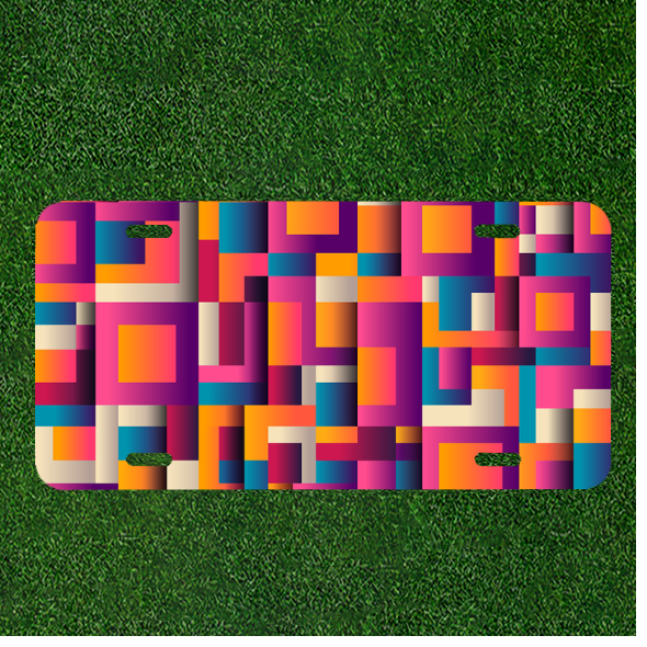 Custom Car License Plate with Abstract Geometric Design Personalization