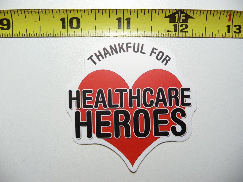 Healthcare Heroes Thankful Heart Sticker Decal for Doctors Nurses Medical Staff