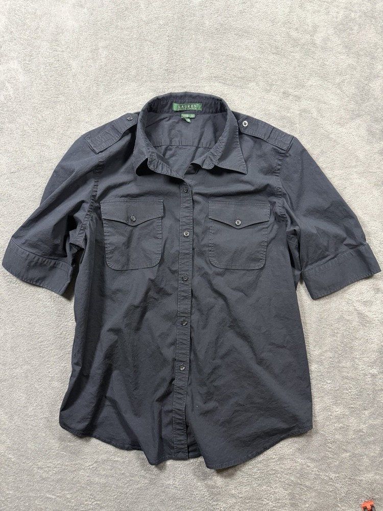 Lauren Ralph Lauren button up Utility-style shirt Epaulettes and chest pockets