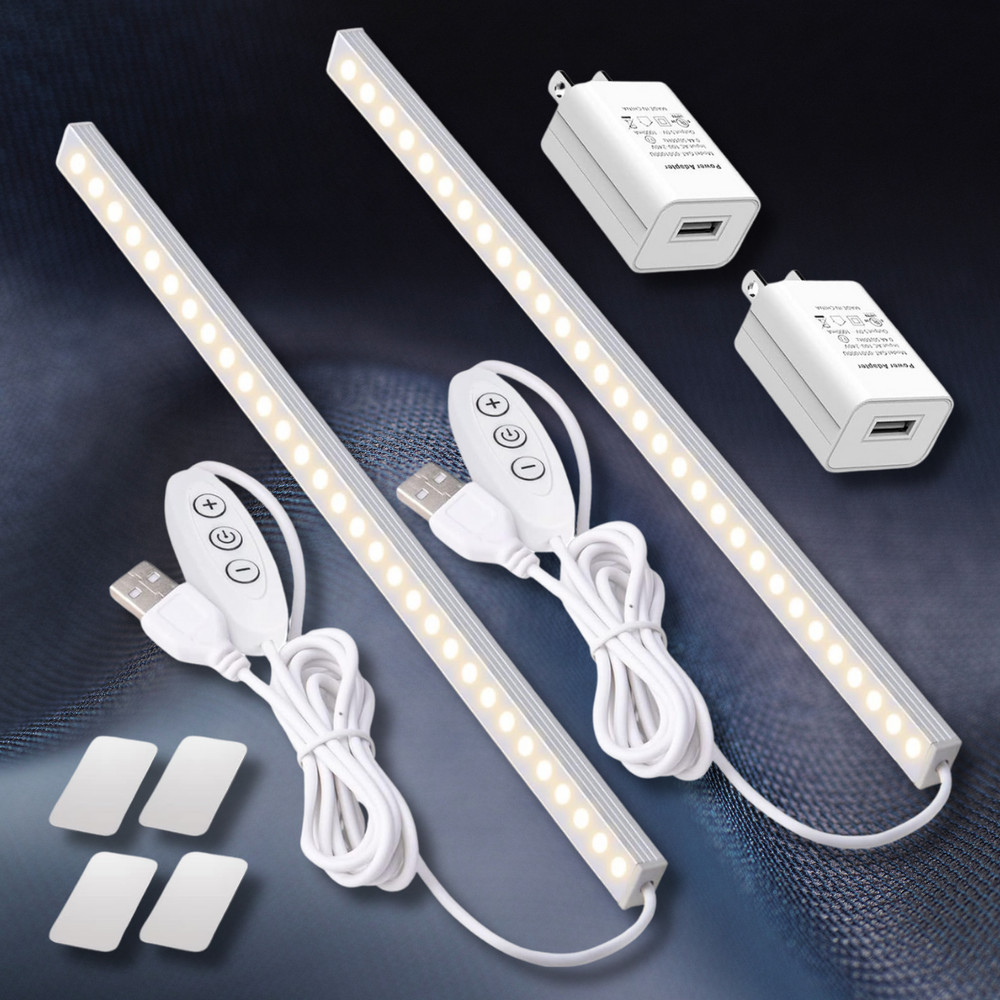 2Pack LED under Cabinet Lighting Dimmable under Cabinet Lights with USB Powered