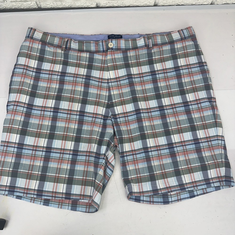 Peter Millar Crown Crafted Men's Size 44 Plaid Lightweight Performance Shorts