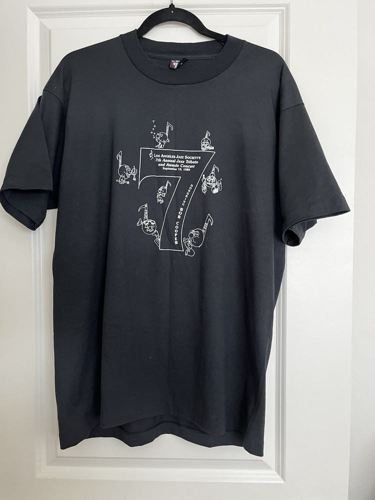 Vintage 1989 Jazz T Shirt XL Screen Stars USA Bob Cooper Single Stitch