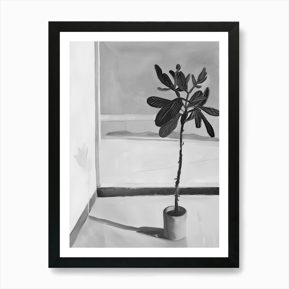 Framed Tree in Pot Art Print Canvas Wall Decor Picture  