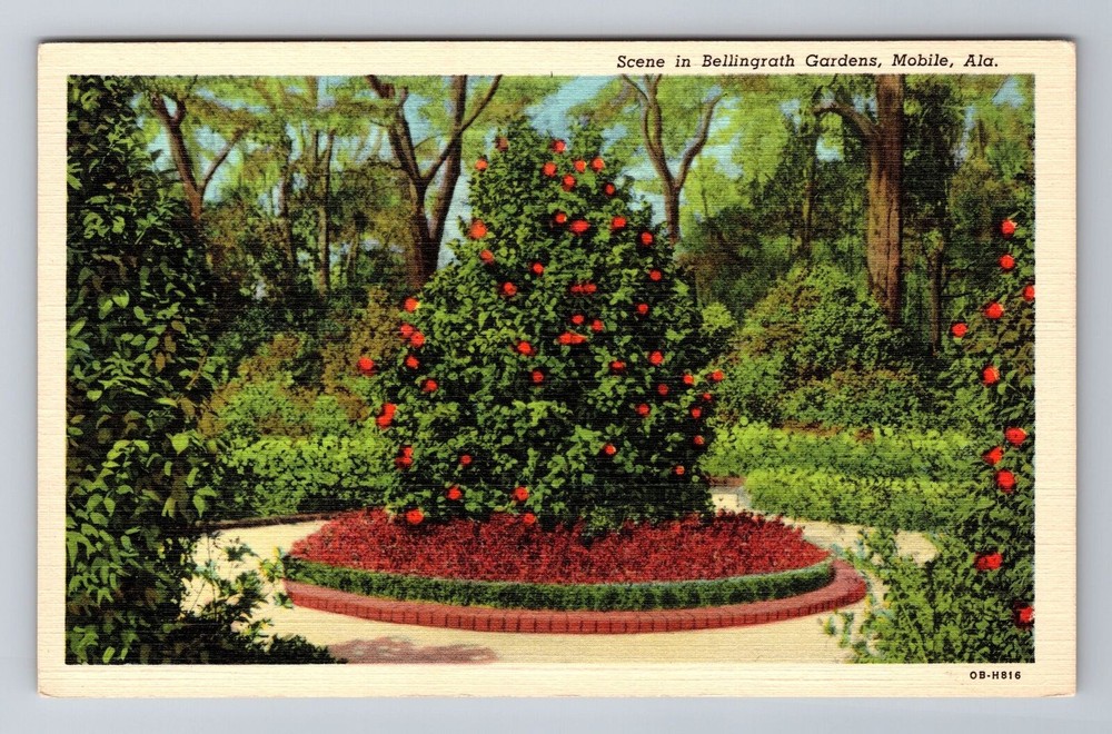 Mobile AL-Alabama, Scene In Bellingrath Gardens, Antique, Vintage Postcard