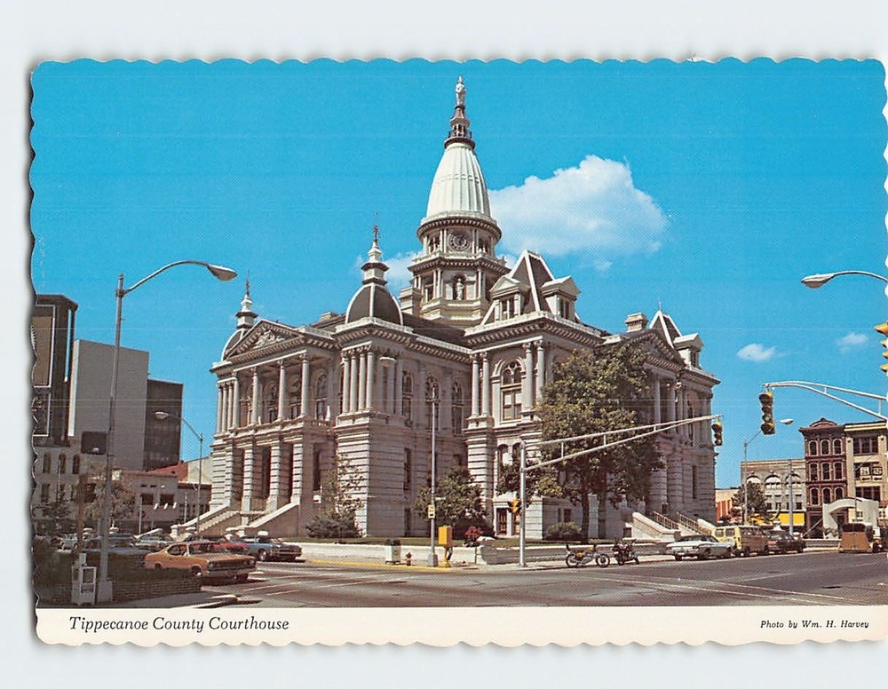 Postcard Tippecanoe County Courthouse Lafayette Indiana USA