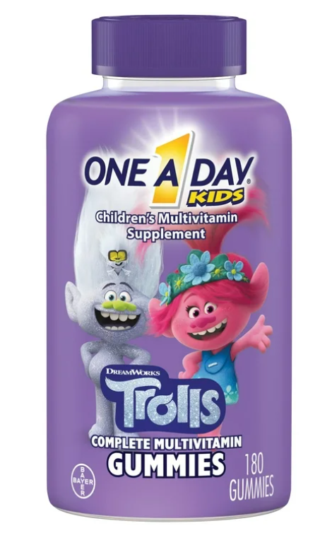 One a Day Kids Trolls Multivitamin Gummies 180ct for Immune Support