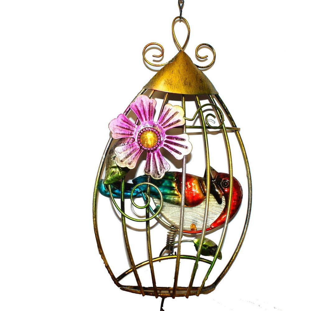 30202 - Caged Bird Metal Windchime 25-Inch |G-7|