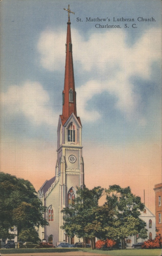 Charleston, South Carolina SC St. Matthew's Lutheran Church Teich Postcard