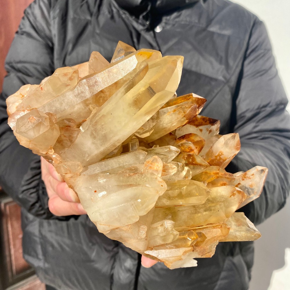 5.85LB Natural Topaz Cluster Mineral Specimen with Quartz Crystal for Reiki Healing
