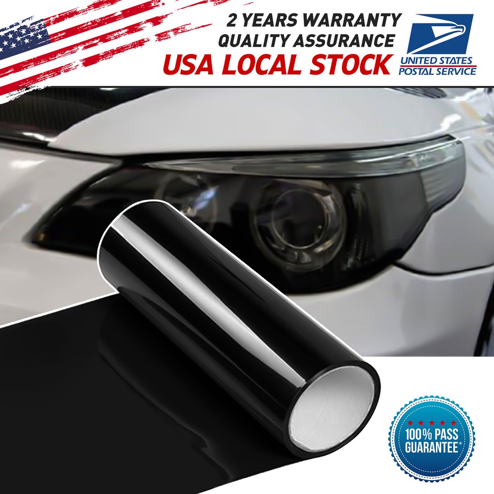 Black Gloss Red Smoke Tint Vinyl Wrap For Headlights Taillights DIY Unc