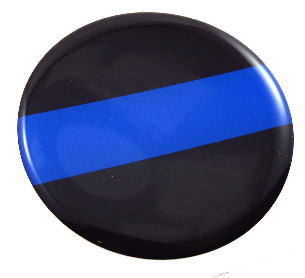 Thin blue line police Round domed decal emblem Car bike 3d sticker  2.44