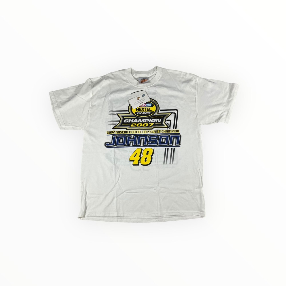 NASCAR Jimmie Johnson 2007 Champion T-Shirt Men's XL Lowe's Racing New w/ Tags