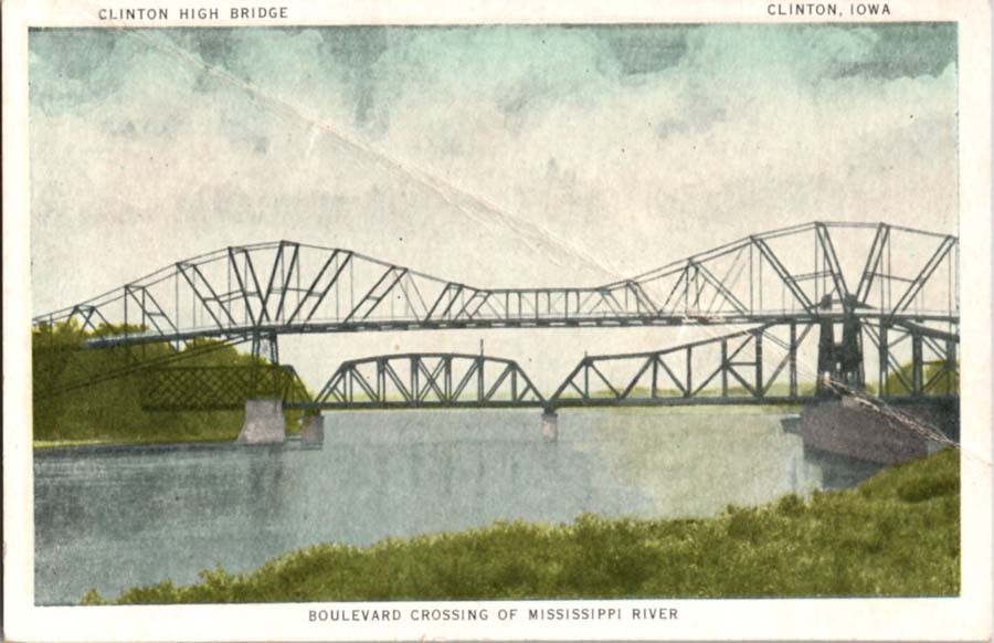 Clinton Iowa IA : BRIDGE SCENE m/14 BA6207