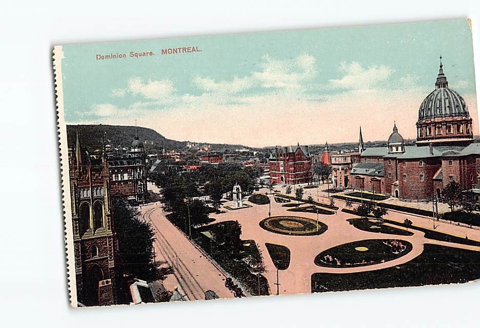 Postcard Aerial View of Dominion Square Montreal Quebec Canada