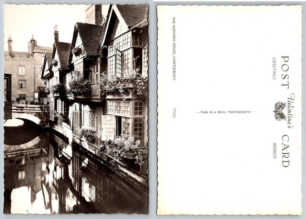 RPPC The Weavers House Canterbury Kent England Valentine's Real Photo Postcard