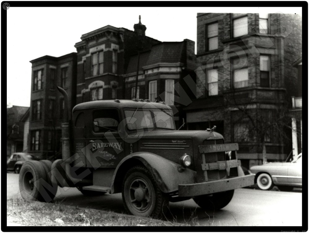 Mack Trucks New Metal Sign: Chicago Street Scene 1948 Safeway Truck Lines Butch!