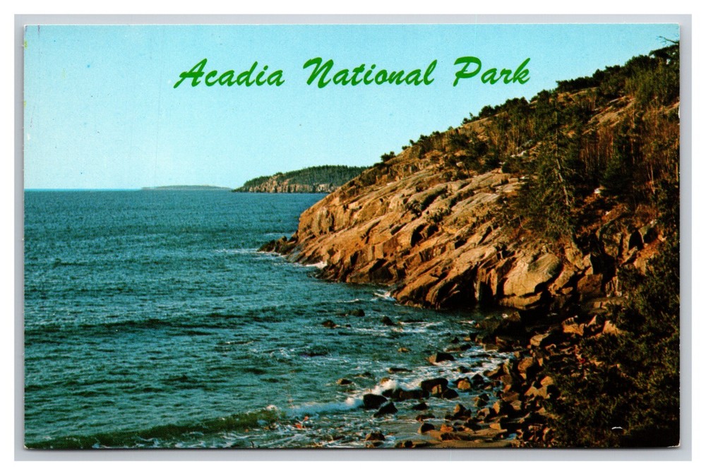 Outer Cliffs Acadia National Park Maine ME UNP Chrome Postcard V28-image