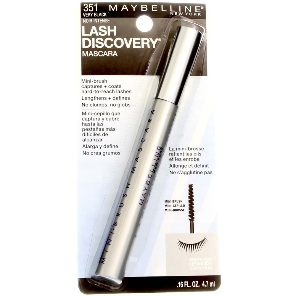 2 Pack Maybelline Lash Discovery Washable Mascara in Very Black 351 - 0.16 fl oz each