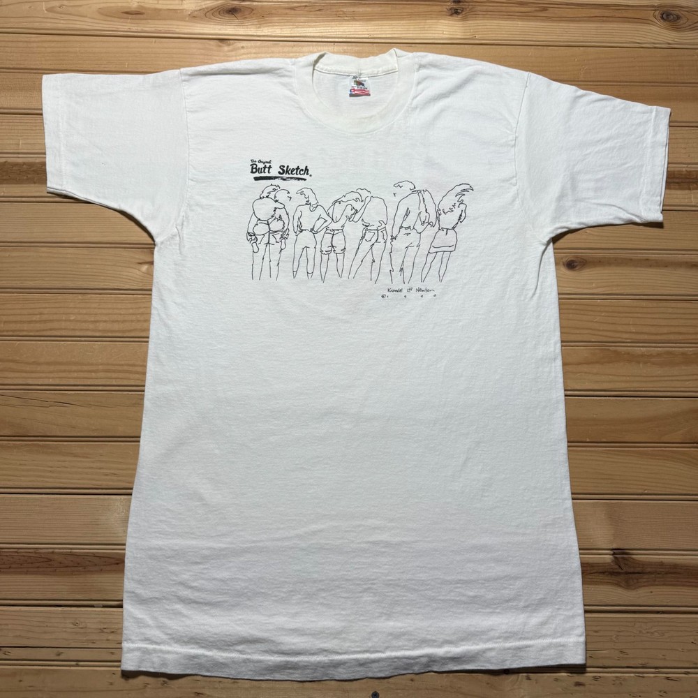 Vintage 90s 1990 The Original Butt Sketch 2 1/2 Minutes T-Shirt USA Made Size XL