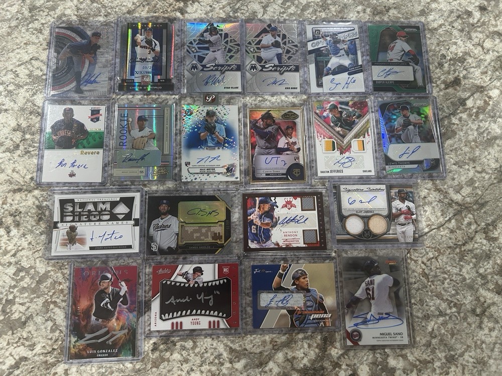 👀20 Card Lot Of Autographed Baseball Cards Rookies/Low Numbered - See Photos