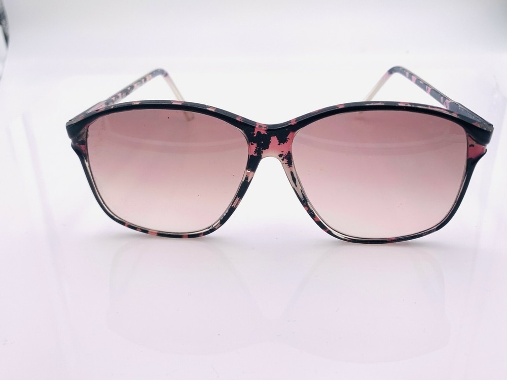 Vintage Black Pink Splash Demi Oval Sunglasses Frames
