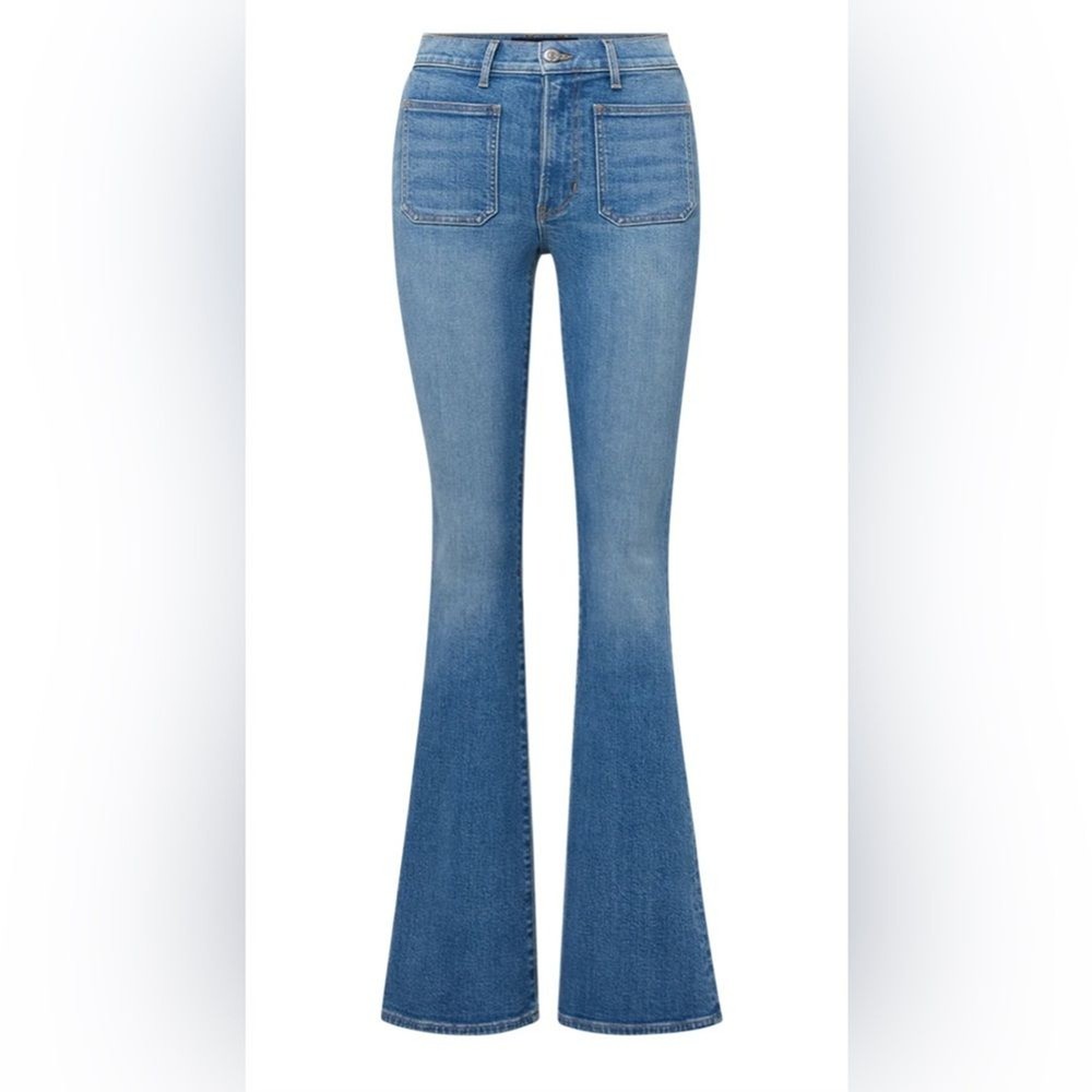 Veronica Beard Beverly flare jeans with patch in seawaterstone NWT US29