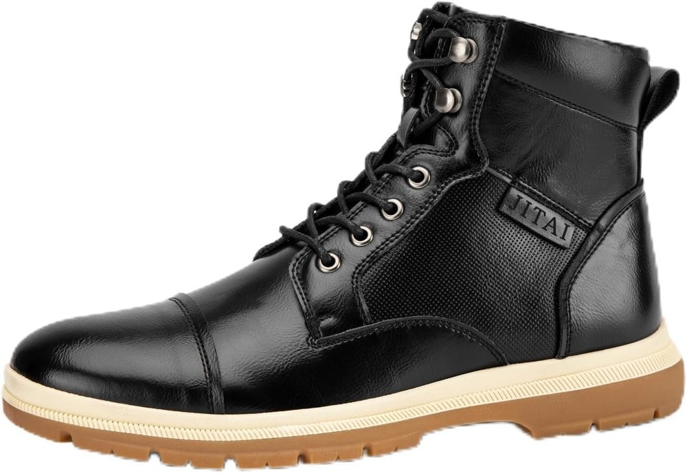 JITAI Mens Dress Oxford Lace Up Boots Comfortable Casual Hiking Winter Shoes