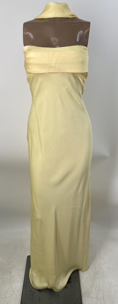BHLDN Womens Maxi Dress Buttermilk Yellow Size S Madeline Strapless WIth Scarf