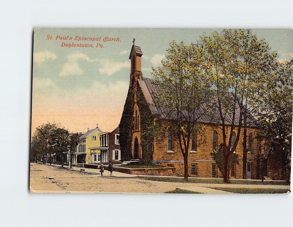 Postcard St. Paul's Episcopal Church Doylestown Pennsylvania USA