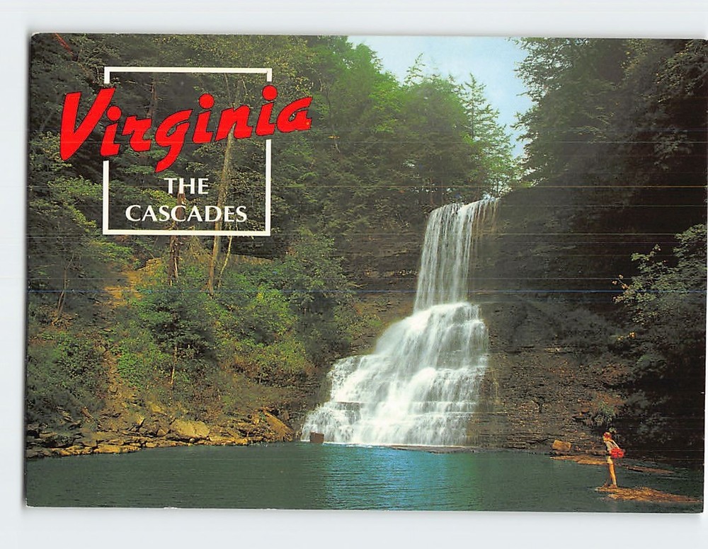 Postcard The Cascades Jefferson National Forest Pembroke Virginia USA