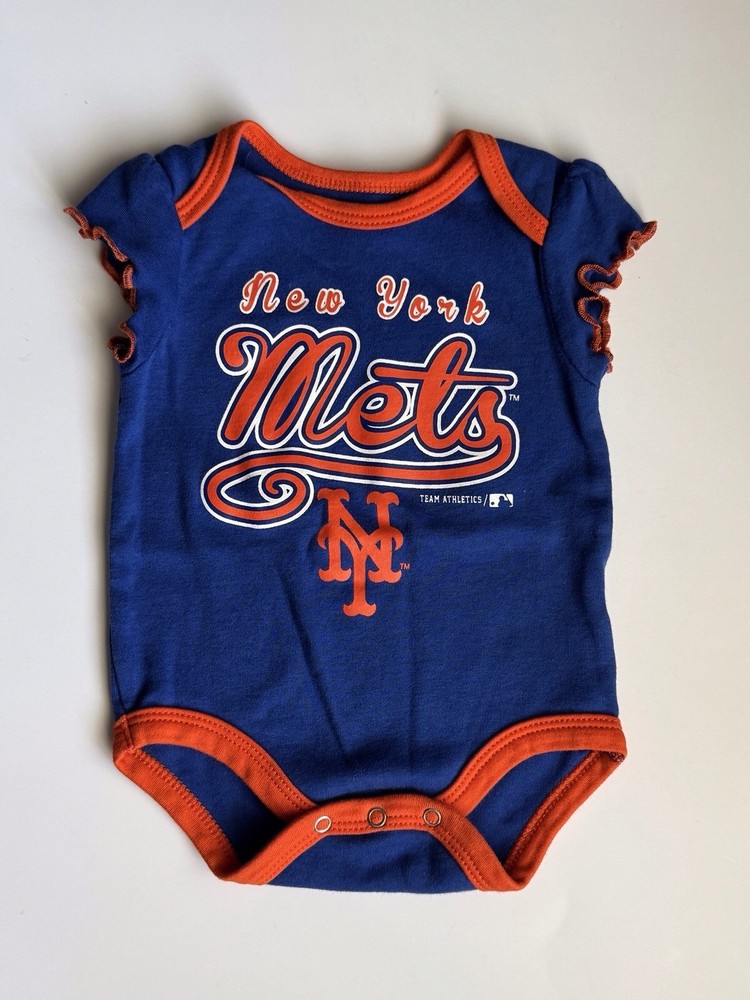 New York Mets MLB Baseball Infant Baby One Piece Creeper Size 0-3 Months EUC