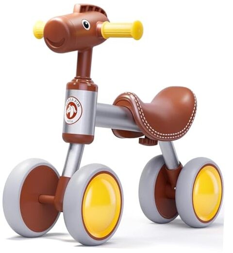 Baby Balance Bike for 1-2 Year Old Boy Girl, Balance Bike for 12-24 Brown