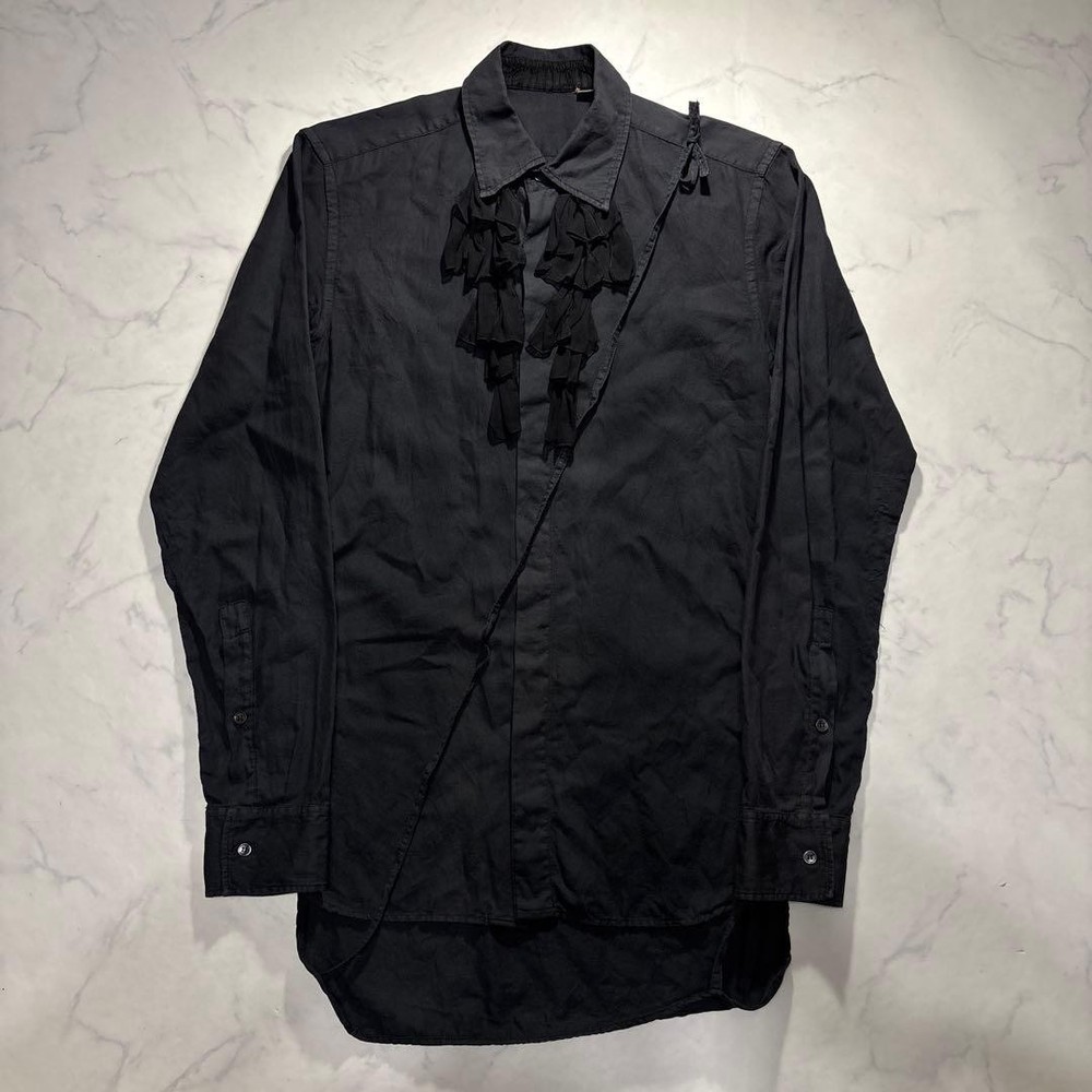 00s John Galliano Frill Shirt Archive Black Size 44 S