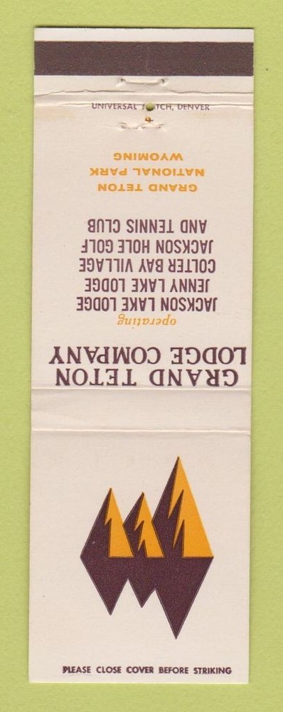 Matchbook Cover - Grand Teton Lodge National Park WY