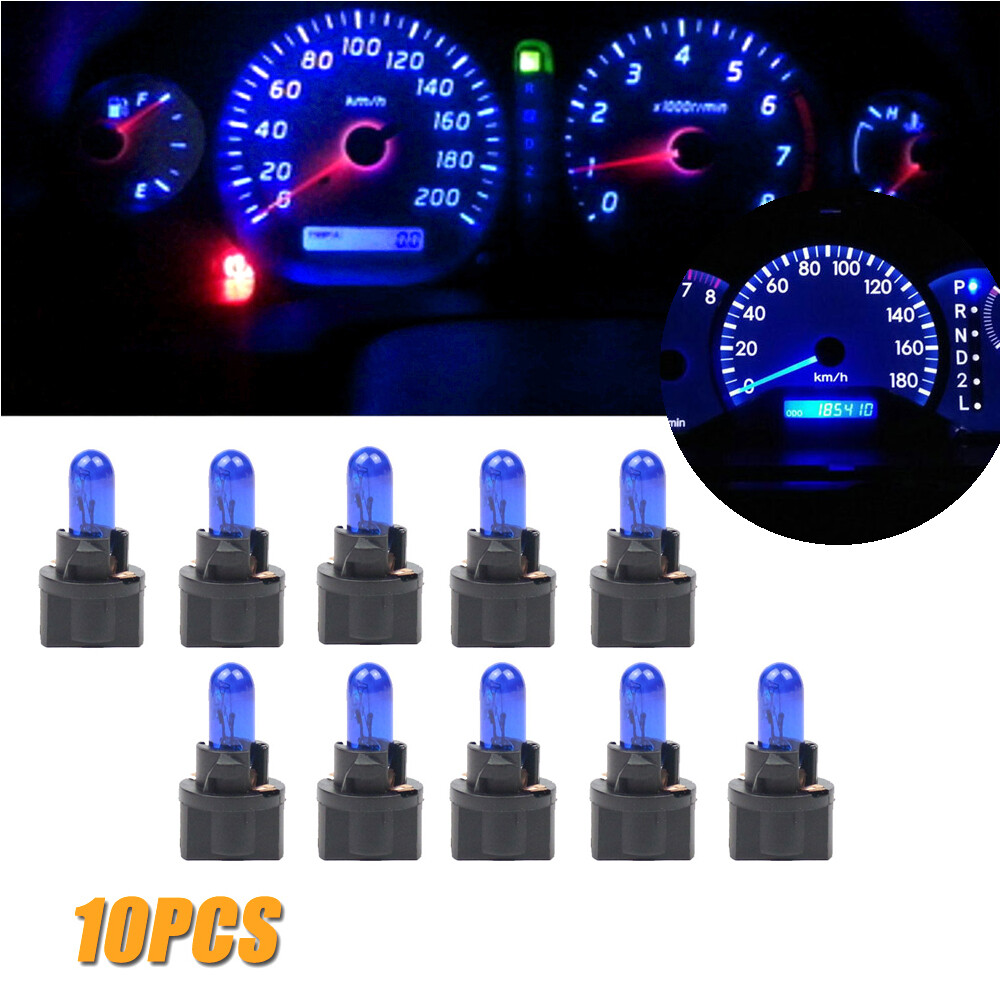10× Blue T5 SMD Car LED Dashboard Instrument Interior Lights Bulb Accessories