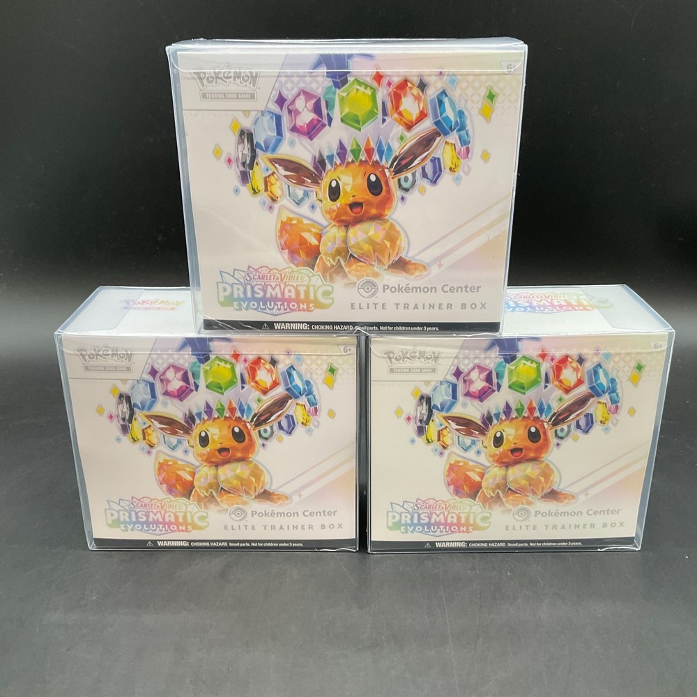 Lot of (3) Pokemon Center Prismatic Evolutions PC Elite Trainer Boxes PKC ETBPROBSTEIN123 is actively accepting CONSIGNMENTS !!