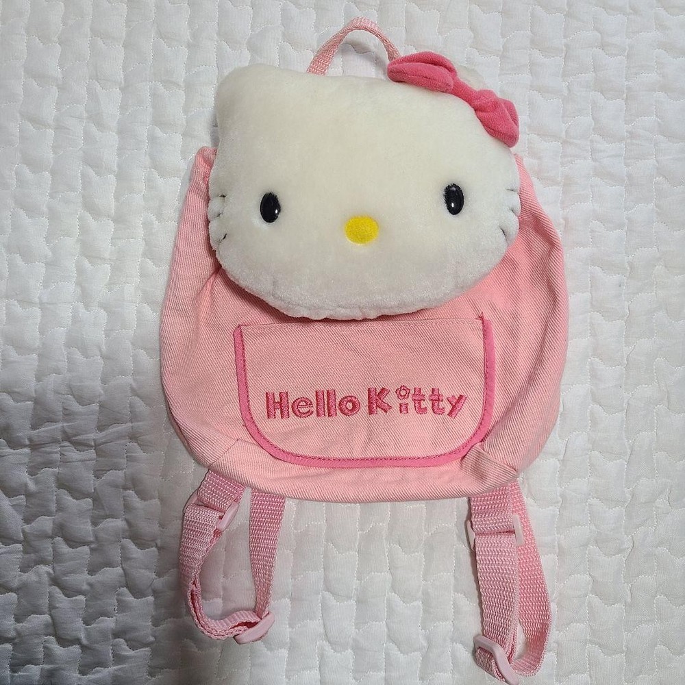 Heisei Retro Hello Kitty Baby Backpack 1997 Plush Toy Face