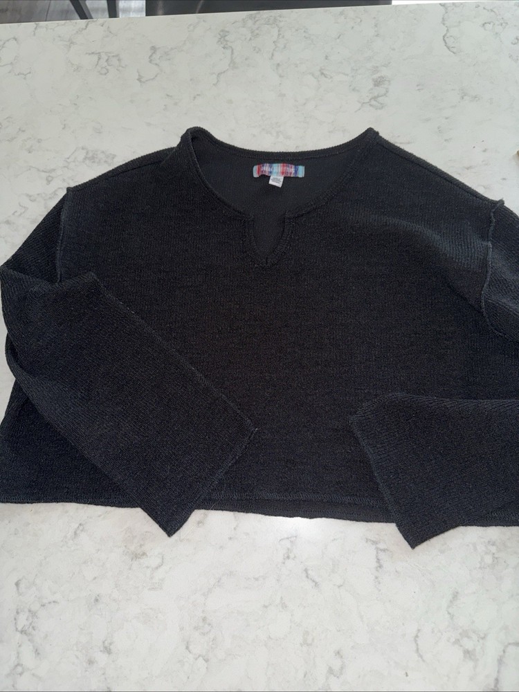 Urban Outfitters Black Cropped Long Sleeve Top Womens S/P