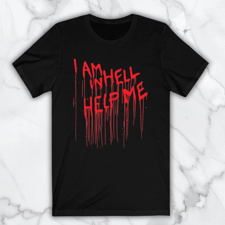 Hellraiser Horror Movie I Am In Hell, Help Me Men's Black Graphic T Shirt Fr