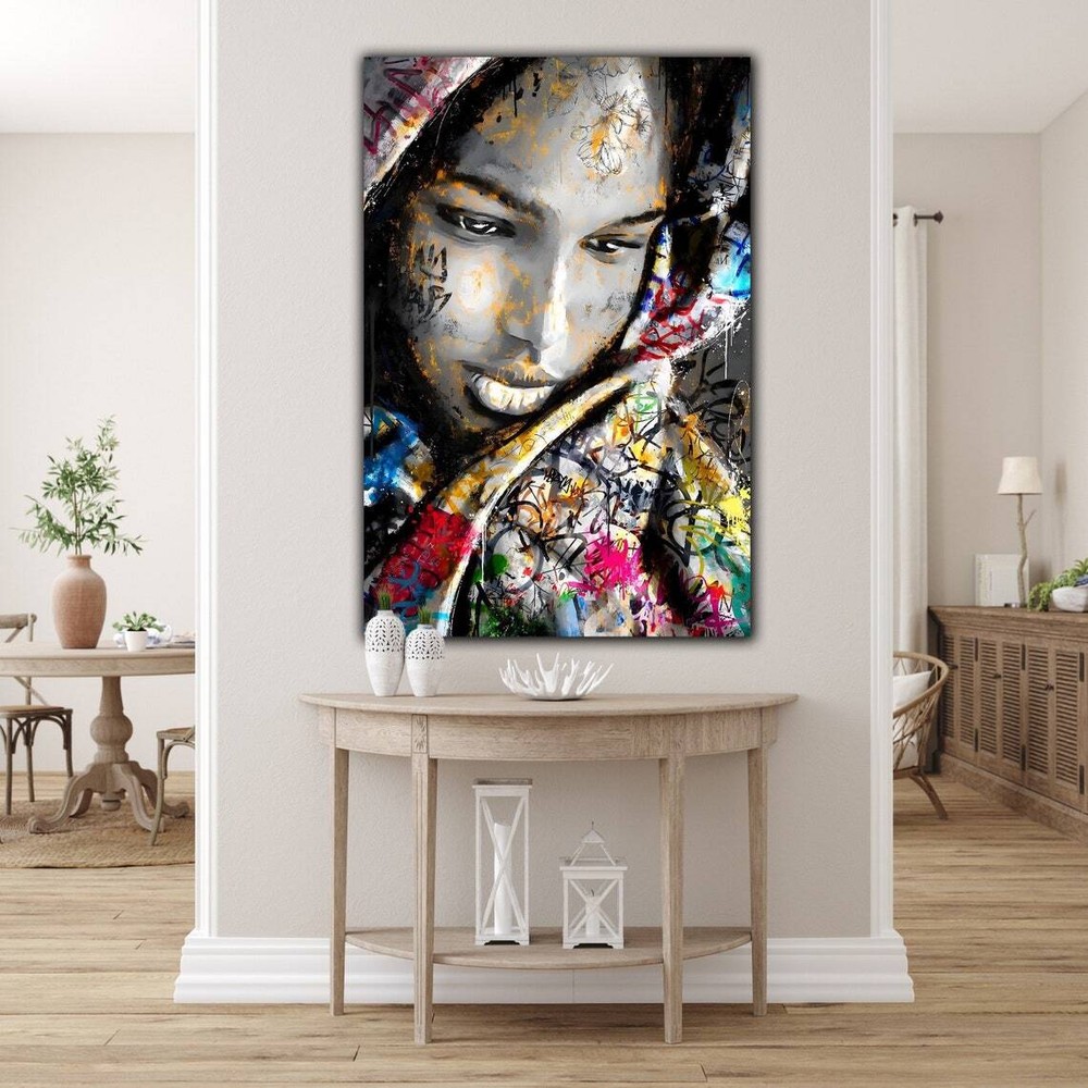 Graffiti Woman Wall Art Canvas Unframed Print Art