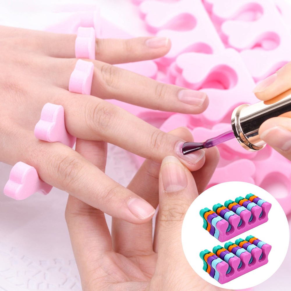 10PCS Soft Sponge Finger Toe Separators for Salon Manicure Pedicure Home Use