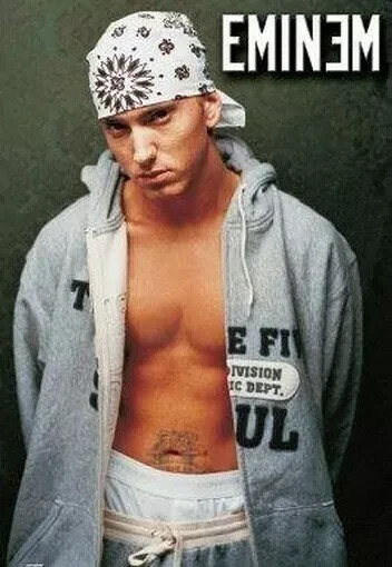 Eminem Bandana Mini Poster Vintage Hip Hop Wall Art  