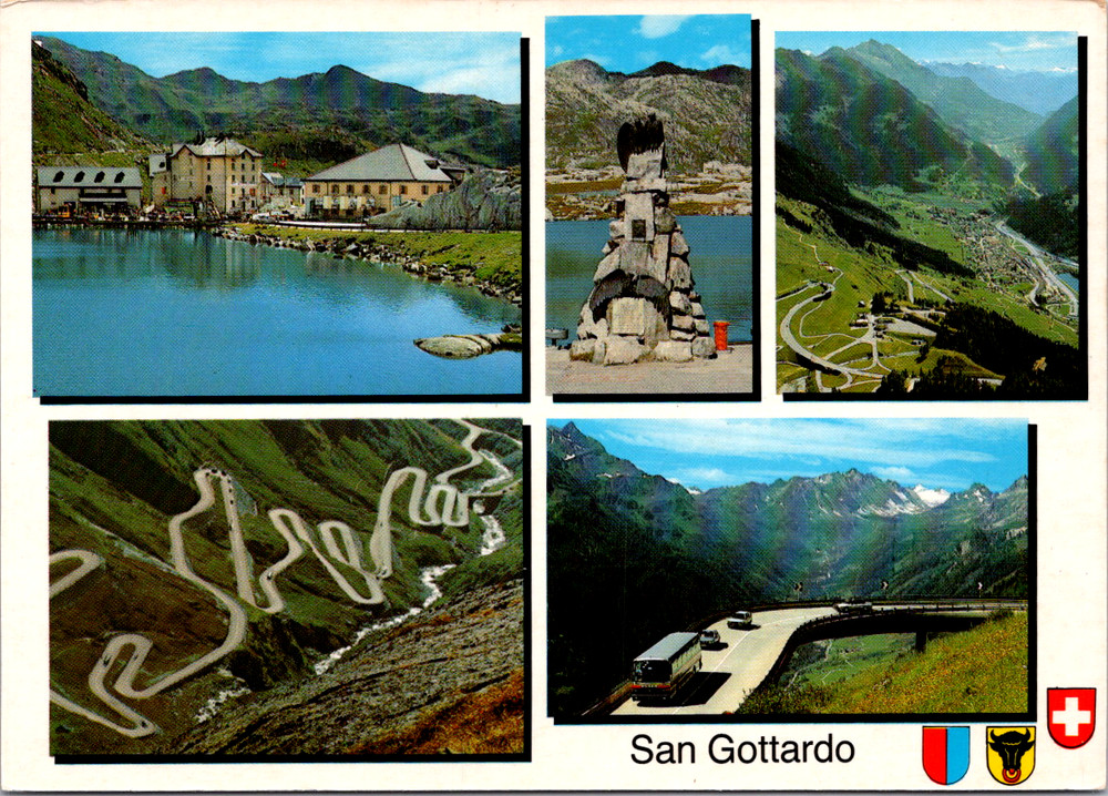Vintage Postcard San Gottardo Scenic Pass Switzerland