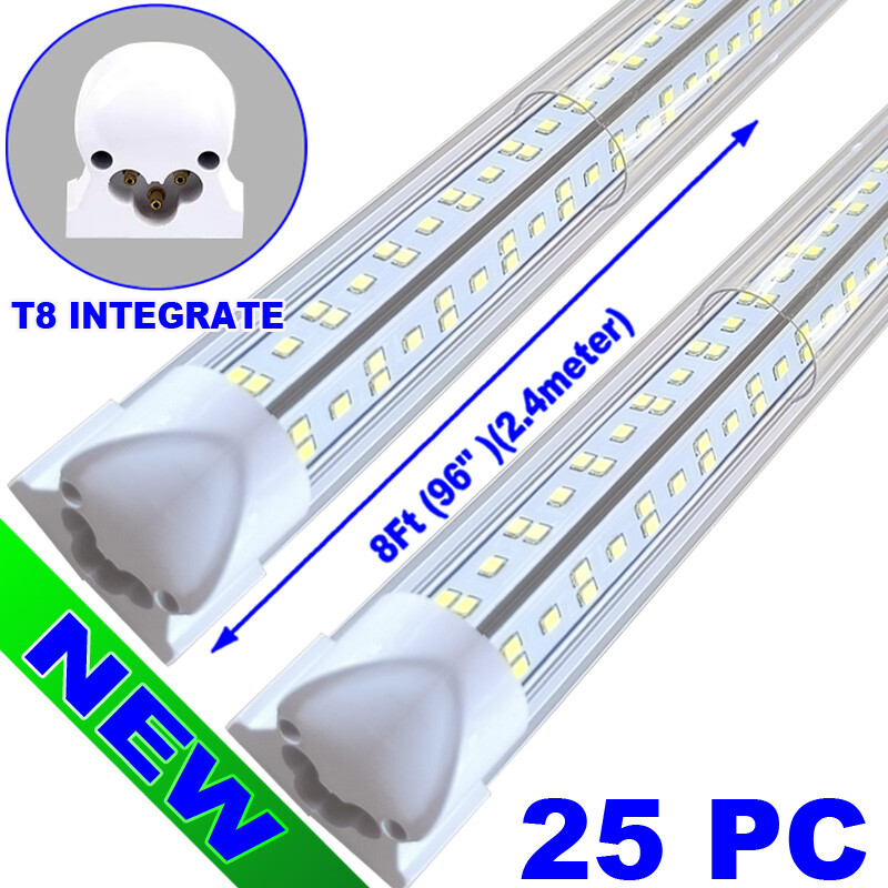 Integrated LED Tube 8Ft 144W LED Bar Lamp LED Shop Light Fixture  6500K 25/Pack